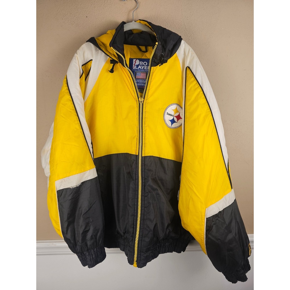 Vintage Pro Player NFL‎ Pittsburgh Steelers Winter Coat XL - FLAWED